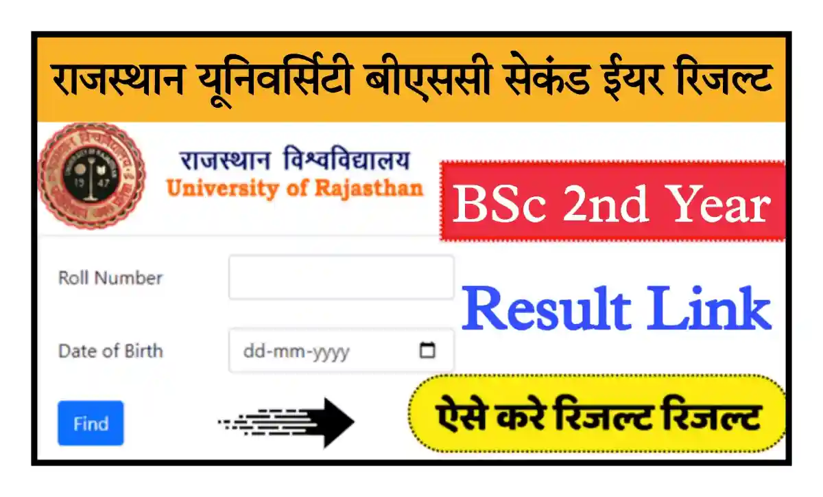 Rajasthan University BSc 2nd Year Result 2024 राजस्थान यूनिवर्सिटी